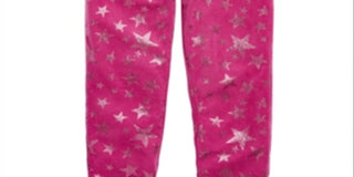 Max & Olivia Little & Big Girl's Star Print Velour Pajama Pants Pink Size Small