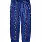 Max & Olivia Little & Big Girl's Foil Heart Print Velour Jogger Sleep Pants Blue Size Small