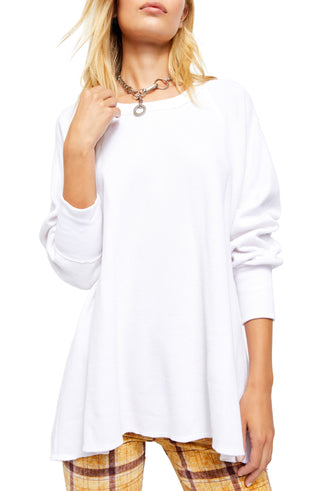Free People Women's Amelia Thermal Top White Size X-Small