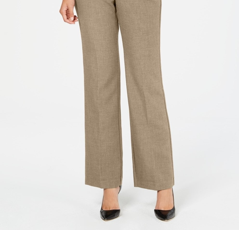 Charter Club Women's Petite Belted Slim It Up Trousers Beige Size 14P