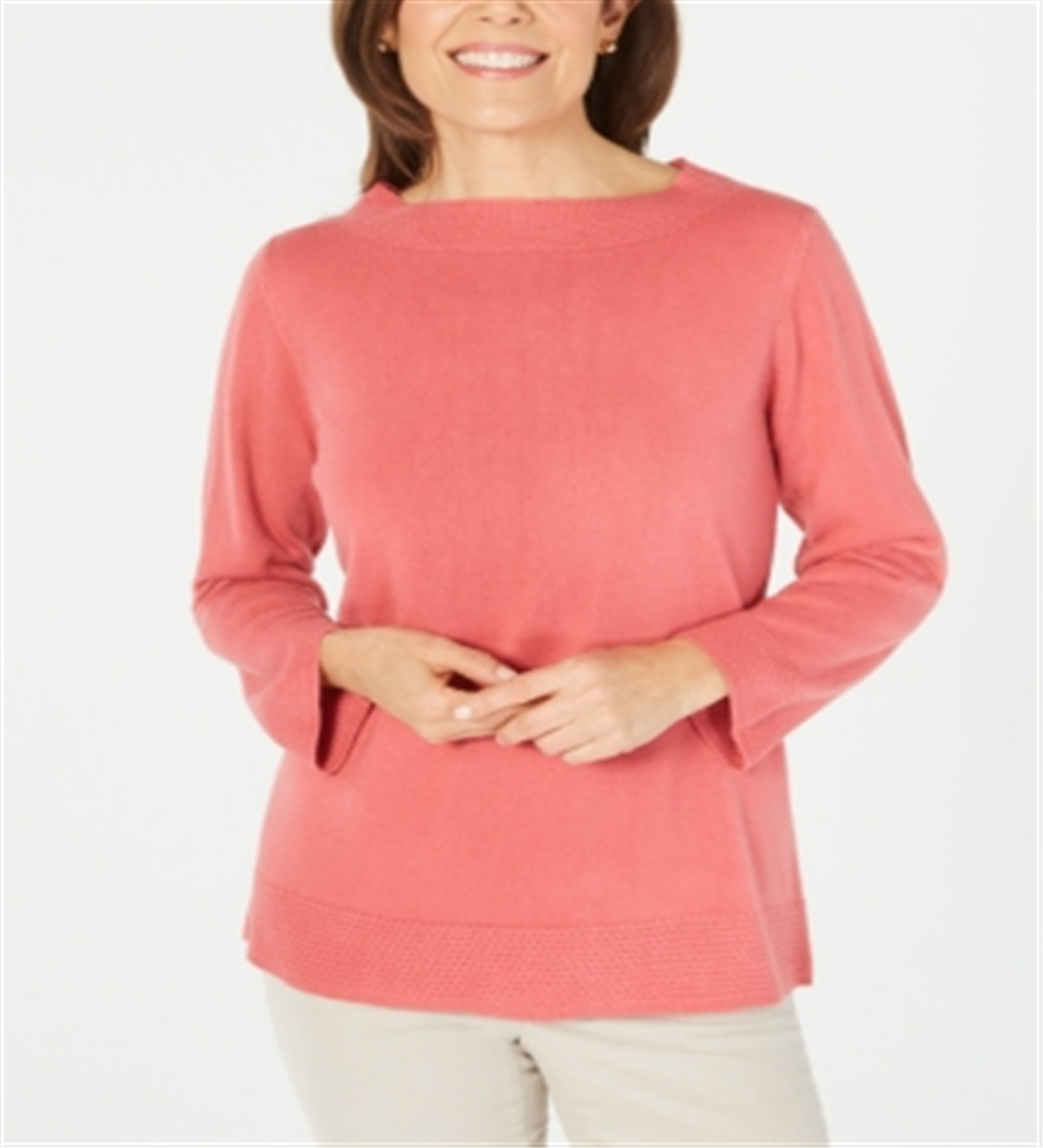 Karen Scott Women's Boatneck Sweater Pink Orchid  Size Petite XL