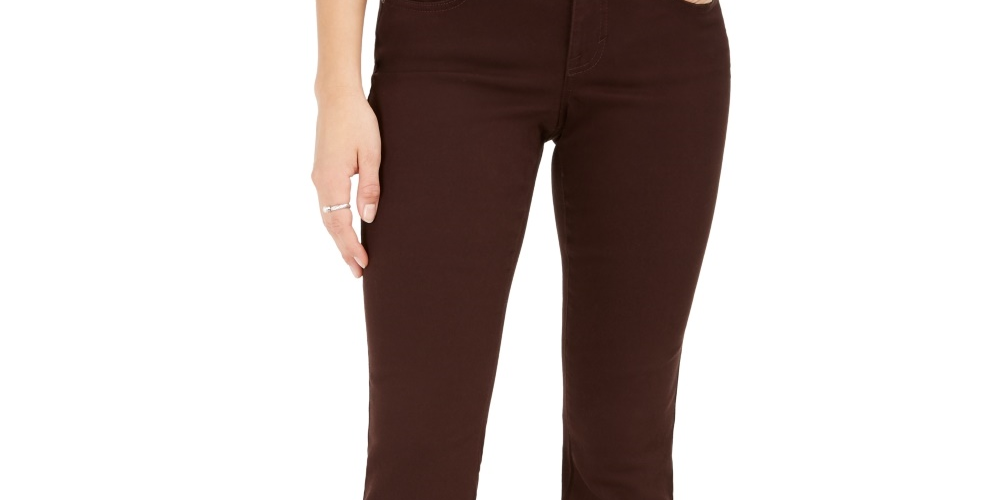 Style & Co Women's Petite Tummy-Control Bootcut Jeans Brown Size 22X5