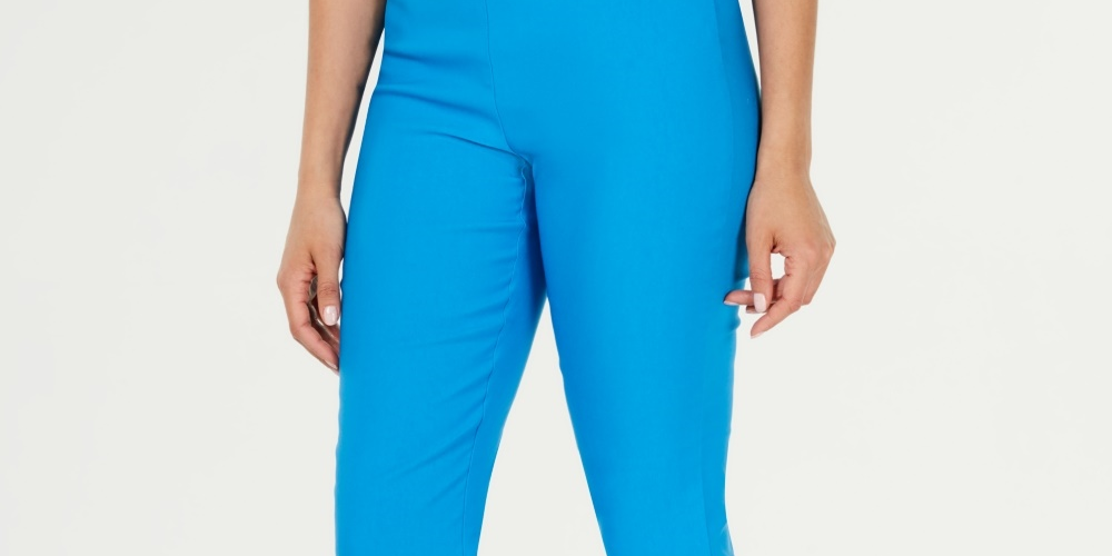 Charter Club Women's Chelsea Tummy Control Skinny-Leg Ankle Pants Blue Size 12
