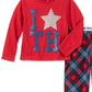 Tommy Hilfiger Toddler Little & Big Girls 2-Pc. Plaid Pajama Set Bright Red Size 16