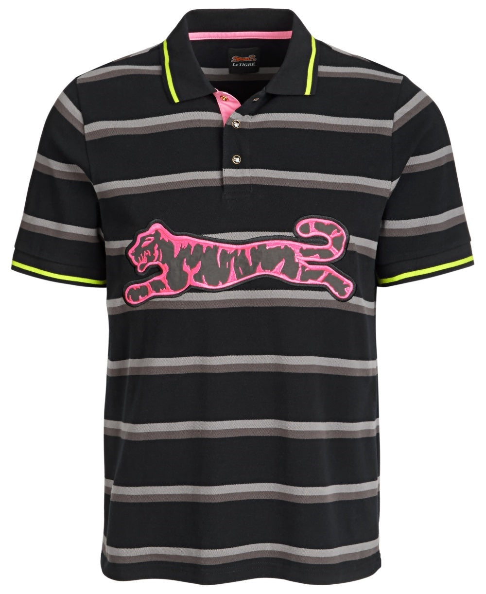 Le Tigre Men's Ellison Logo Polo Shirt Pink Size Medium