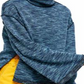 Free People Women's Sunny Days Knit Oversized Turtleneck Sweater Blue Size X-Large