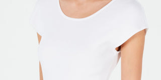 Bar III Women's Tie Waist Cap Sleeve Sweater White Size M