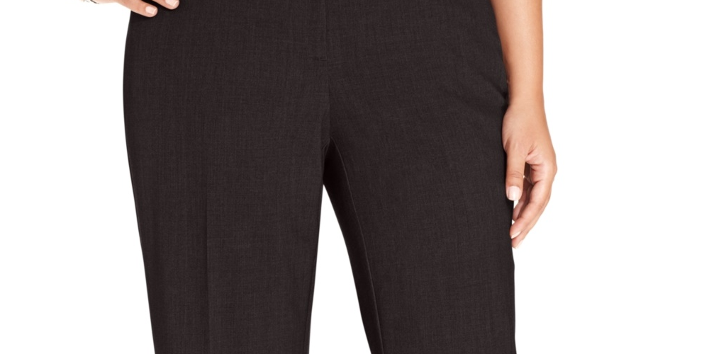 JM Collection Women's Plus & Petite Plus Size Curvy-Fit Straight-Leg Pants Brown Size 28W