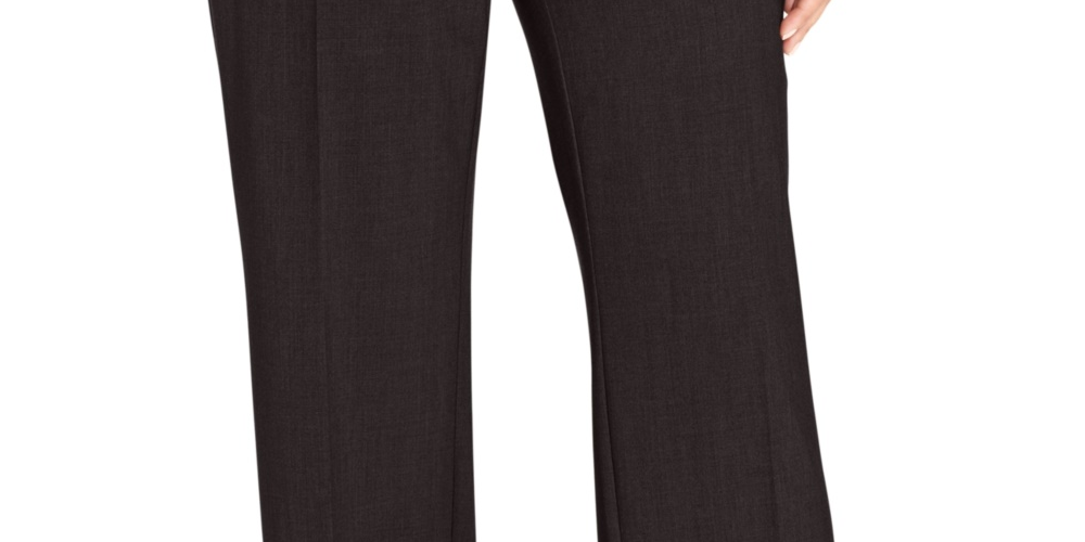 JM Collection Women's Plus & Petite Plus Size Curvy-Fit Straight-Leg Pants Brown Size 28W