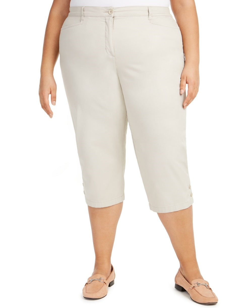 Karen Scott Women's Plus Size Capri Pants Gray Size 20W