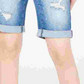 INC International Concepts Women's Curvy-Fit Ripped Bermuda Shorts Blue Size 0