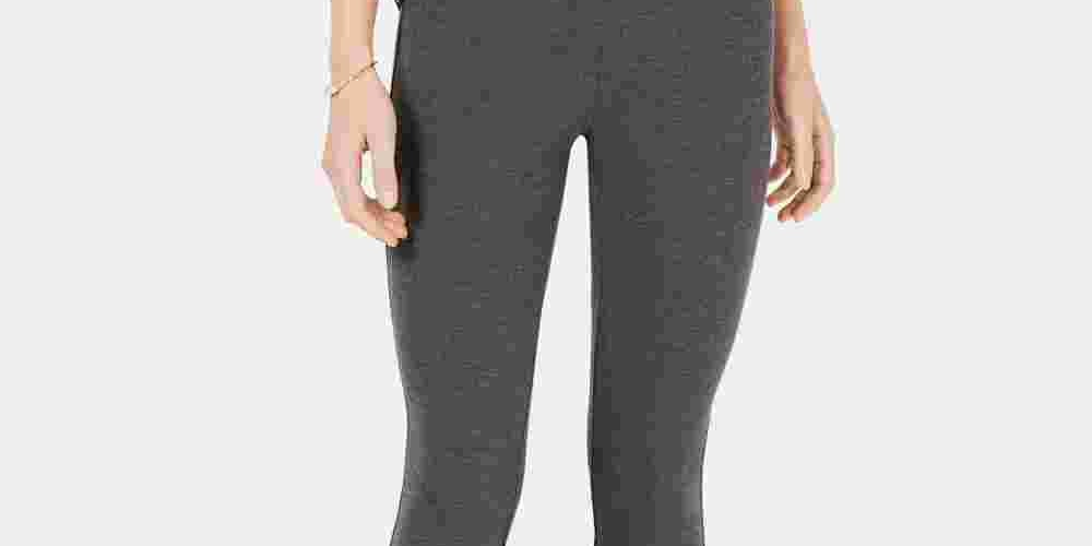 Maison Jules Women's Heather Active Wear Leggings Gray Size Medium