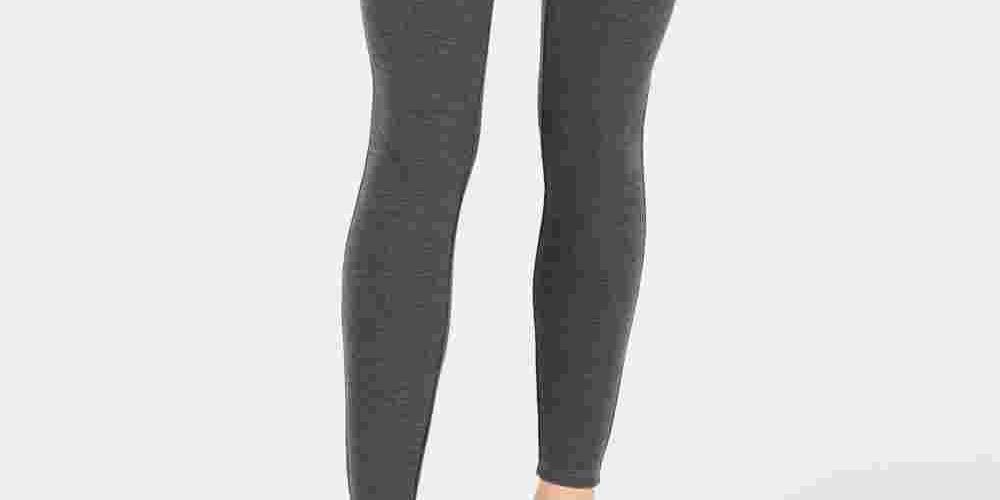 Maison Jules Women's Heather Active Wear Leggings Gray Size Medium