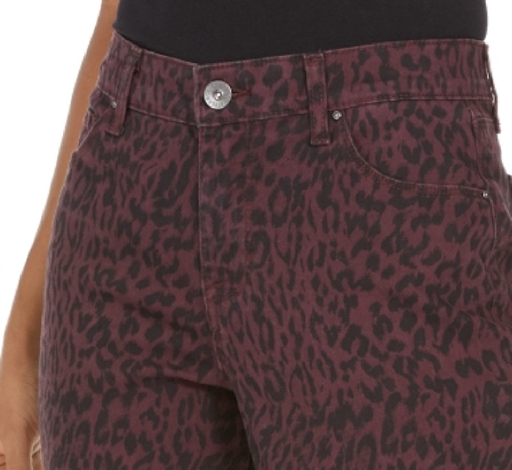 Style & Co Women's Curvy Animal-Print Skinny Jeans  Medium Red Size 12 Petite
