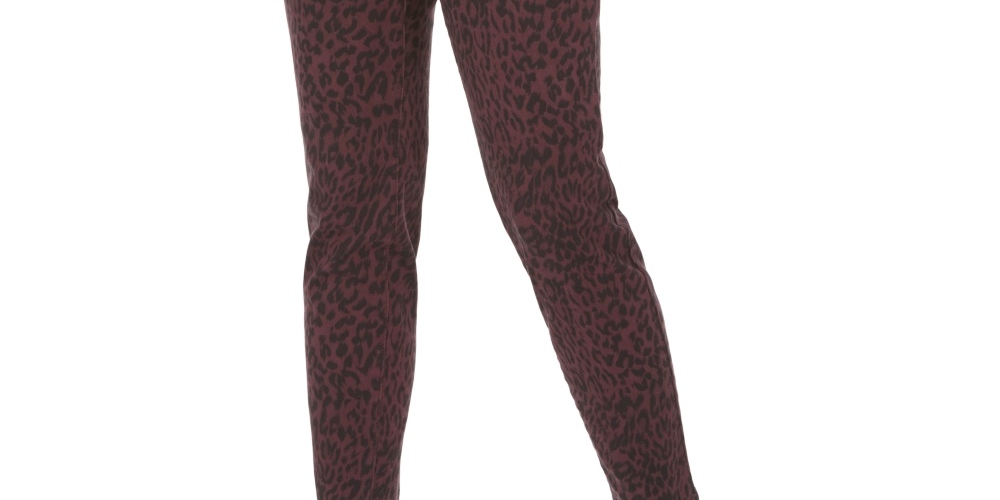 Style & Co Women's Curvy Animal-Print Skinny Jeans  Medium Red Size 12 Petite