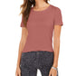 Style & Co Women's Scoop-Neck T-Shirt Pink Size Medium