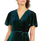 Vince Camuto Women's Velvet Faux-Wrap Dress Green Size 14