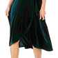 Vince Camuto Women's Velvet Faux-Wrap Dress Green Size 14