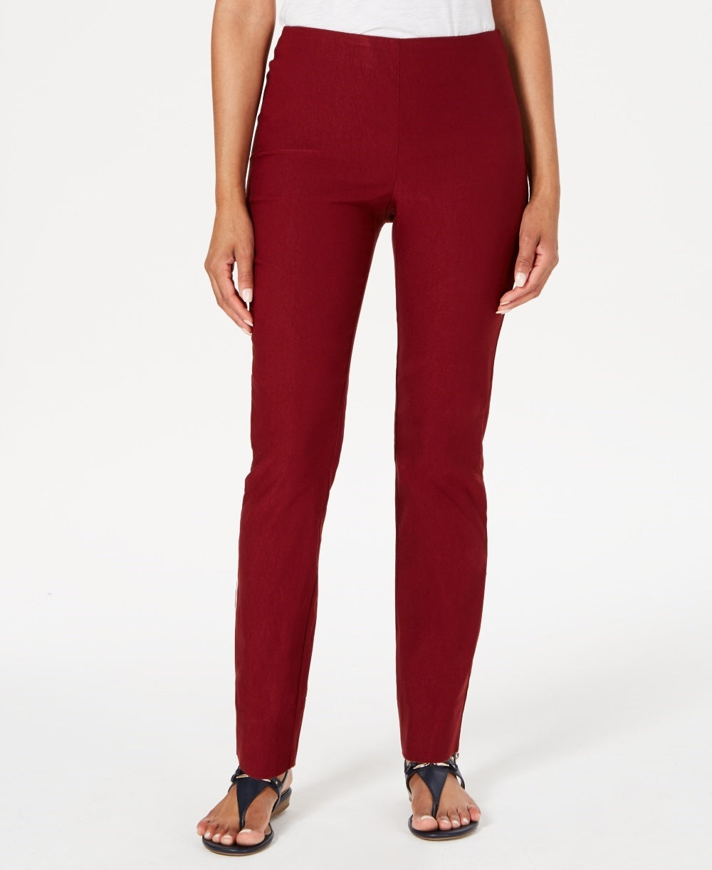 Charter Club Women's Chelsea Tummy Control Skinny-Leg Ankle Pants Wine Size 6