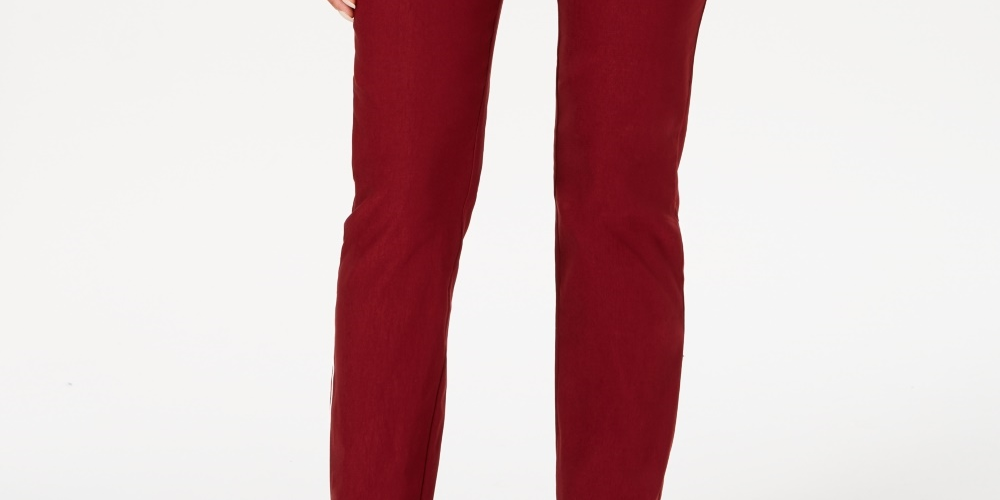Charter Club Women's Chelsea Tummy Control Skinny-Leg Ankle Pants Wine Size 6