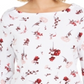Charter Club Women's Printed Pima Cotton Top White Size Petite L