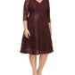 SLFashions Women's Plus Sequined Lace Dress Wine Size Petite Small