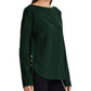 Ralph Lauren Women's Button Hem Boatneck Blouse Green Size X-Large