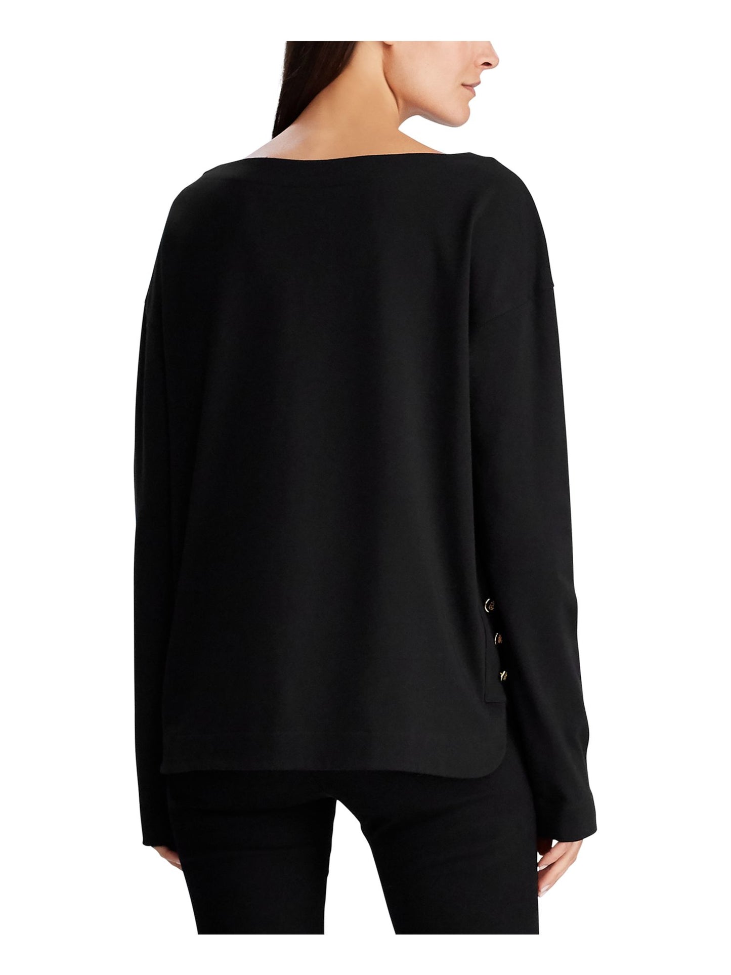 Ralph Lauren Women's Button Hem Boatneck Blouse Green Size X-Large