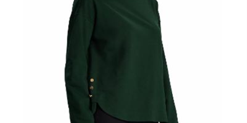 Ralph Lauren Women's Button Hem Boatneck Blouse Green Size X-Large