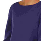 Style & Company Women's Purple Ribbed Patterned Long Sleeve Jewel Neck Blouse Sweater Purple Size Petite Small