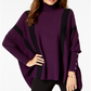 Alfani Women's Striped Poncho Sweater Dark Fig Size Petite XL