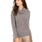 Charter Club Women's Cowl-Neck Cable-Knit Glitter Sweater Gray Size XX-Large