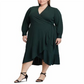 Ralph Lauren Women's Plus Surplice MIDI Dress Green Size XL