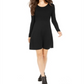Style & Co Women's Ribbed Sweater Dress Black Size Petite S