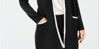 Alfani Women's Open Cardigan Sweater Black Size Petite X-Large