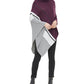 Calvin Klein Women's Striped Poncho Sweater Purple Size S