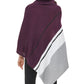 Calvin Klein Women's Striped Poncho Sweater Purple Size S