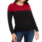 Charter Club Women's Colorblocked Button Trim Sweater Red Size Petite XL