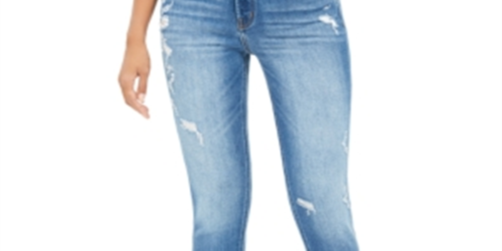 Flying Monkey Women's Cropped Distressed Skinny Jeans Blue Size 31