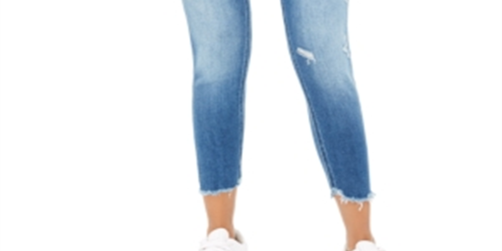 Flying Monkey Women's Cropped Distressed Skinny Jeans Blue Size 31