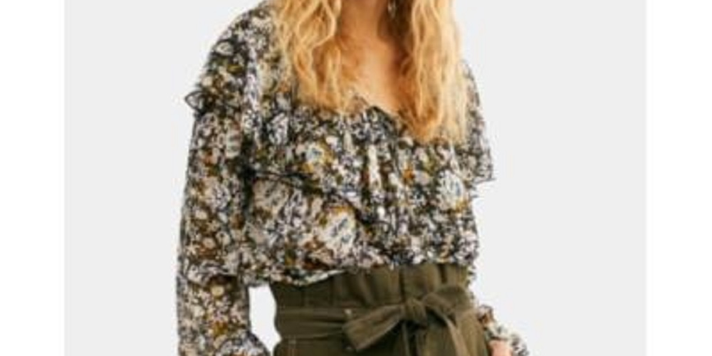 Free People Women's Splendor In The Grass Paperbag Waist Green Size 0