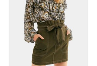 Free People Women's Splendor In The Grass Paperbag Waist Green Size 0