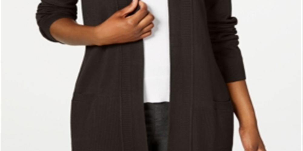 Karen Scott Women's Open Front Cardigan Brown Size X-Small