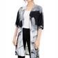 Alfani Women's Printed Cardigan Gray - Marbel Size Petite L