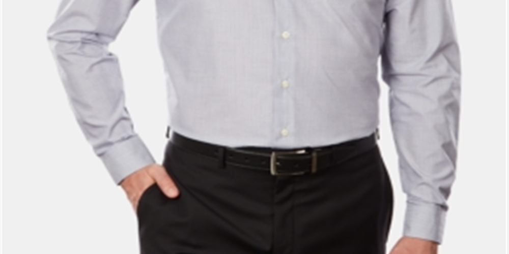 Kenneth Cole Men's Regular Fit Striped Dress Shirts Gray Size 27