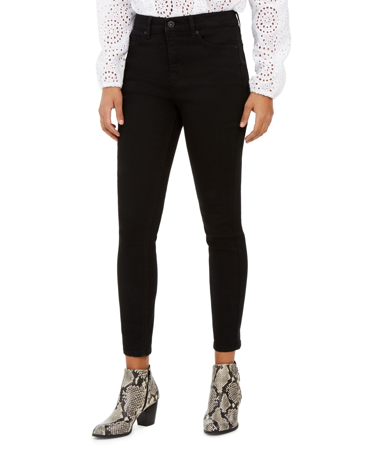 Style & Co Women's High Rise Ankle Skinny Jeans Black Size 14