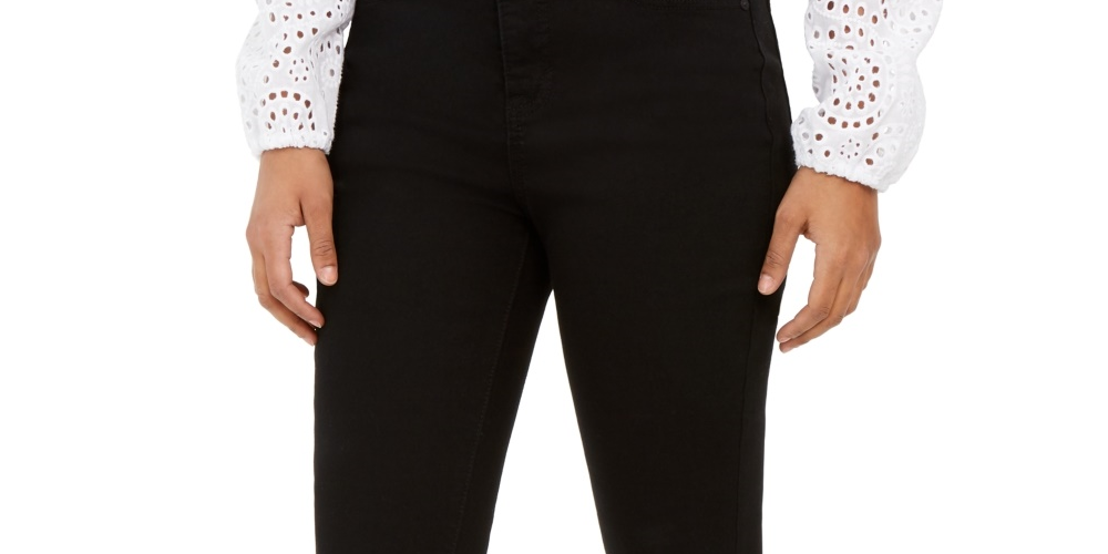 Style & Co Women's High Rise Ankle Skinny Jeans Black Size 14