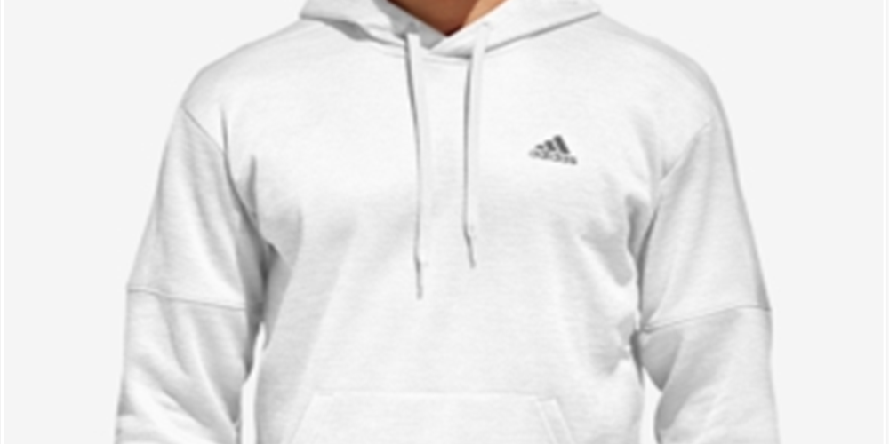 Adidas Men's Team Issue Fleece Hoodie White Size Medium