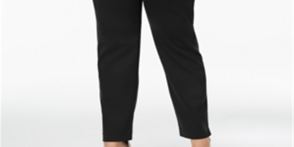 Charter Club Women's Plus Ponte Knit Pants Black Size 14W