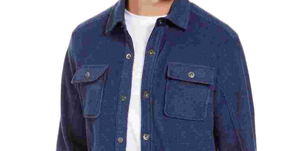 Tommy Bahama Men's Ocean Deep Shirt Jacket Blue Size XXX-Large